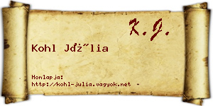 Kohl Júlia névjegykártya