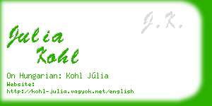 julia kohl business card